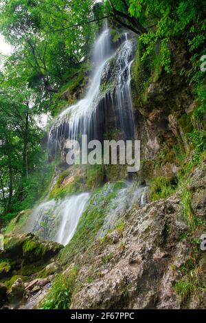 Urach Wasserfall auf der Schwäbischen Alb in Deutschland Stockfoto