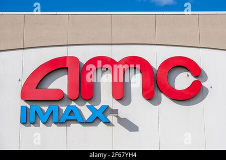 Maple Grove, Minnesota. AMC Kino-Logo mit IMAX Stockfoto