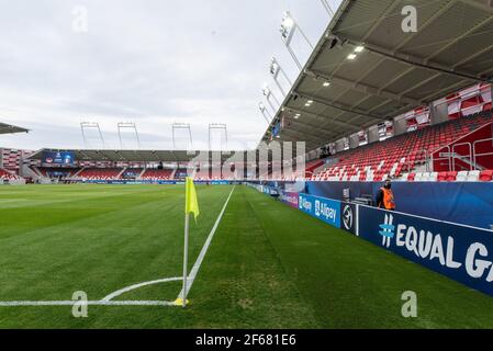 Budapest, Ungarn. März 2021, 30th. Das Bozsik Stadion ist bereit für das UEFA EURO U-21 Spiel zwischen Deutschland und Rumänien in Budapest. (Foto Kredit: Gonzales Foto/Alamy Live News Stockfoto