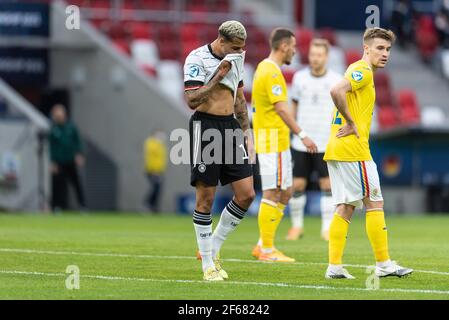 Budapest, Ungarn. März 2021, 30th. Lukas Nmecha (10) aus Deutschland beim UEFA EURO U-21 Spiel zwischen Deutschland und Rumänien im Bozsik Stadion in Budapest. (Foto Kredit: Gonzales Foto/Alamy Live News Stockfoto