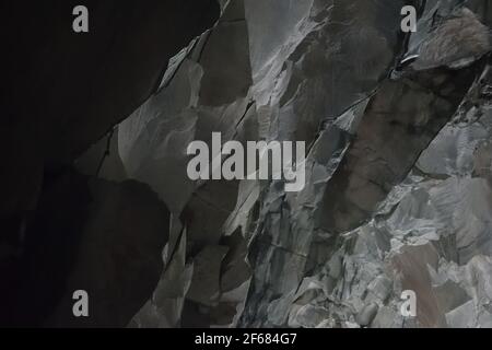 Decken-/Wanddetails in der Rydal Cave im Lake District Stockfoto