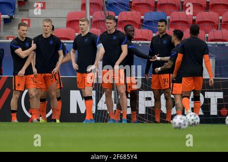 SZEKESFEHERVAR, UNGARN - MÄRZ 30: Spieler der Niederlande U21 während der UEFA U 21 Euro Championship Gruppenspiel zwischen den Niederlanden U2 Stockfoto