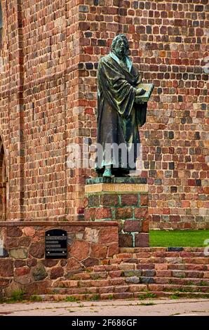 Denkmal für martin luther in prenzlau Stockfoto