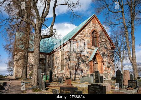 Mittelalterliche St. Michaels Kirche in Kirkkonummi, Finnland Stockfoto