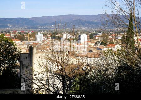 Gesamtansicht von Montélimar, Drome, Frankreich Stockfoto