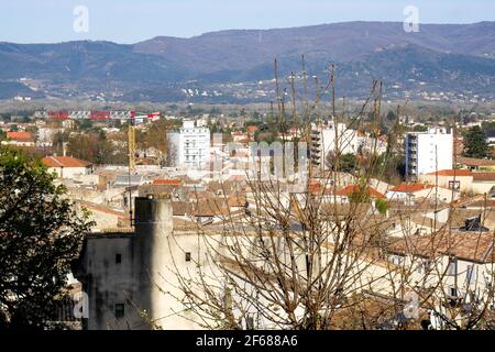 Gesamtansicht von Montélimar, Drome, Frankreich Stockfoto