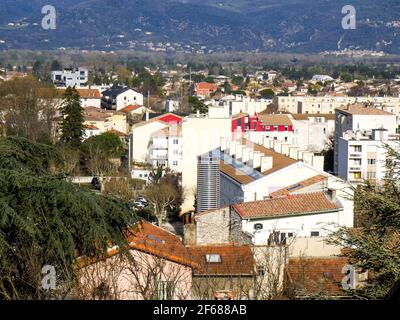 Gesamtansicht von Montélimar, Drome, Frankreich Stockfoto