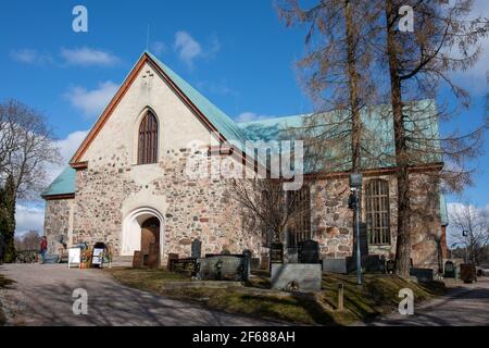 St. Michaels mittelalterlicher grauer Steinbruch in Kirkkonummi, Finnland Stockfoto