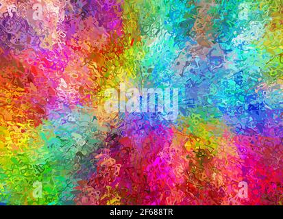Splash von vielen hellen Farben. Hintergrund der Kunst Stockfoto
