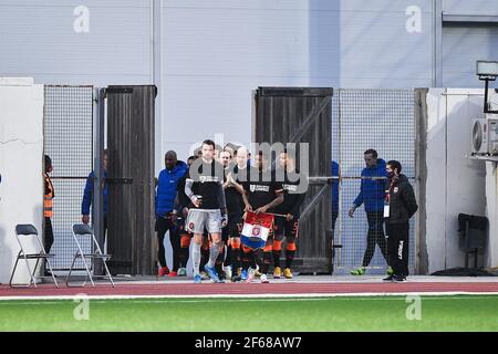Gibraltar, Gibraltar. März 2021, 30th. GIBRALTAR, GIBRALTAR - 30. MÄRZ: Team Niederlande während der FIFA WM 2022 Qatar Qualifier Spiel zwischen Gibraltar und Niederlande im Victoria Stadium am 30. März 2021 in Gibraltar, Gibraltar (Foto von Pablo Morano/Orange Pictures) Kredit: Orange Pics BV/Alamy Live News Stockfoto