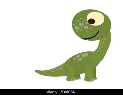 Baby Dinosaurier. Das isolierte Objekt auf weißem Hintergrund. Fröhlich freundlich Tier Baby Dino. Cartoons im flachen Stil. Prähistorisches Reptil. Lustig Stock Vektor