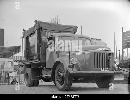 S: t Eriksmässan 1954. Werbung von Tür zu Tür mit SJ. Stockfoto