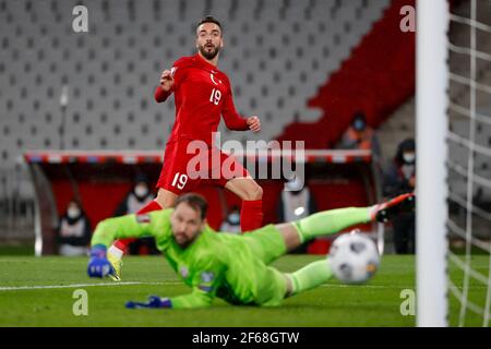 Istanbul, Türkei. März 2021, 30th. ISTANBUL, TÜRKEI - 30. MÄRZ: Kenan Karaman aus der Türkei während des WM-Qualifikationsspiel zwischen der Türkei und Lettland im Atatürk Olympiastadion am 30. März 2021 in Istanbul, Türkei (Foto von /Orange Pictures) Kredit: Orange Pics BV/Alamy Live News Stockfoto