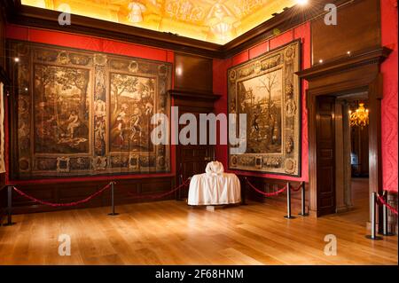 Gesamtansicht der Privy Chamber, Teil der King's State Apartments im Kensington Palace - London Stockfoto