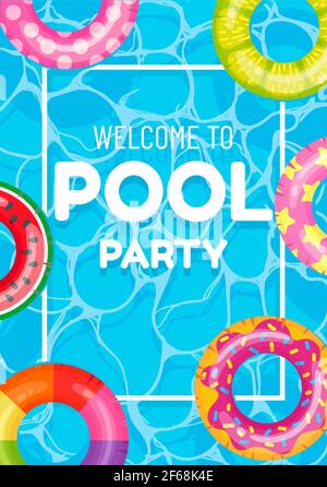 Banner Poster Einladung zum Pool Party Vektor Stock Vektor