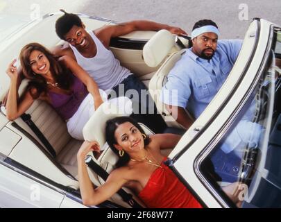 Eva Mendes, Mike Epps, Valarie Rae Miller, Ice Cube, 'All About The Benjamins' (2002). Bildnachweis: Tracy Bennett/New Line Cinema /THA. Dateireferenz # 34082-1205THA Stockfoto