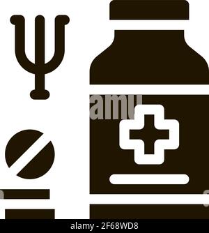 Medizinische Pillen für psychische Störungen Symbol Vektor Glyphe Illustration Stock Vektor