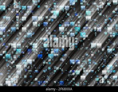 Abstrakt surrealen Hintergrund von hellen Fenstern in der Abendzeit Stockfoto