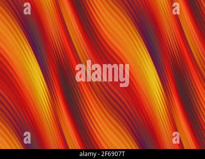 Moderner, warm leuchtender Hintergrund mit welligen Linien Stockfoto