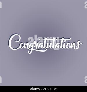 Gratulierende handschriftliche Beschriftung auf farbigem Hintergrund Flyer Design. Vektorgrafik Stock Vektor