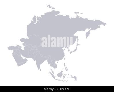 Asien-Karte, einzelne Staaten leer Stockfoto