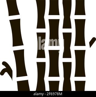 Bambus Stiele Symbol Vektor Glyphe Illustration Stock Vektor