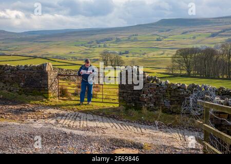 Wensleydale von Askrigg Common, Yorkshire Dales National Park Stockfoto
