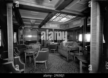 Dampffähre, S / S King Gustaf V. 1st Grad Salon Stockfoto