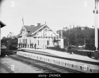 Frövi - Ludvika Railway, Folgen Sie Lok Stockfoto