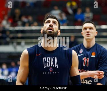 St. Petersburg, Russland. März 2021, 30th. Tornike Shengelia (23) von CSKA sind während der 2020/2021 Turkish Airlines EuroLeague Regular Season Round 32 in der Sibur Arena in Aktion zu sehen, einem Spiel zwischen BC CSKA Moskau und Zenit St. Petersburg. (Endnote; Zenit St. Petersburg 74:86 CSKA) (Foto: Maksim Konstantinov/SOPA Image/Sipa USA) Quelle: SIPA USA/Alamy Live News Stockfoto