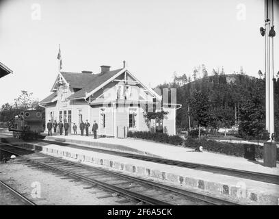 Frövi - Ludvika Railway, Folgen Sie Lok Stockfoto