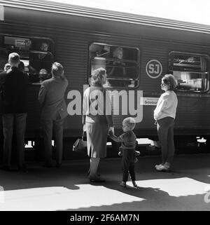 Warten auf Abfahrt. Der Göteborg-Zug. Stockholm Central. Stockfoto