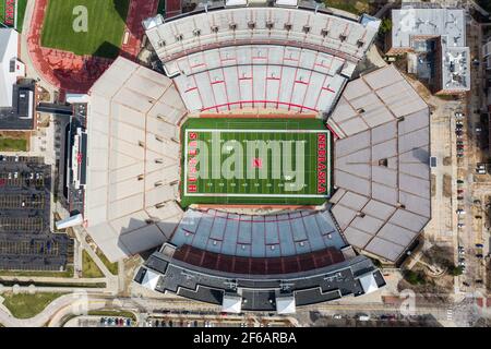 Memorial Stadium, Football Field, University of Nebraska Cornhuskers Stockfoto