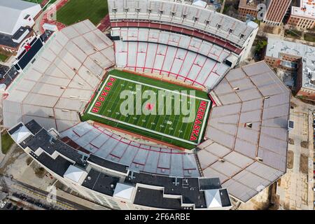 Memorial Stadium, Football Field, University of Nebraska Cornhuskers Stockfoto