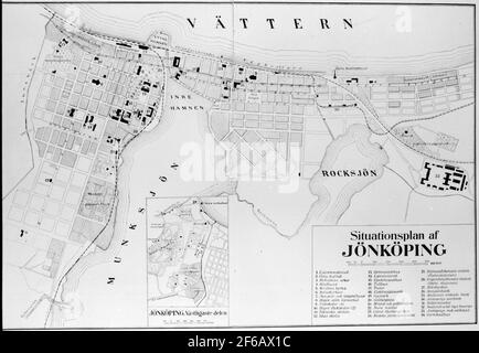 Stadtplan von Jönköping. Stockfoto