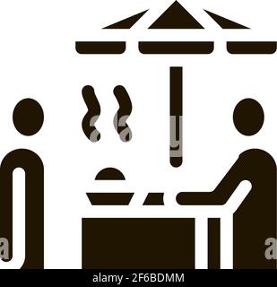 Street Food Kochen Symbol Vektor Glyphe Illustration Stock Vektor
