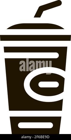 Symbol für Trinkbecher Vektorgrafik Glyphe Stock Vektor