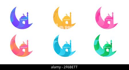 Set von modernen minimalen Ramadan Verkauf Element für Werbe-Banner-Werbung. Stock Vektor