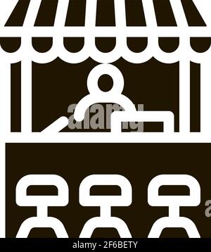 Street Food Stand Icon Vektor Glyphe Illustration Stock Vektor