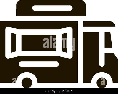 Street Food van auf Rädern Symbol Vektor Glyphe Illustration Stock Vektor