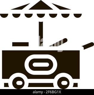 Eiswagen Symbol Vektor Glyphe Illustration Stock Vektor