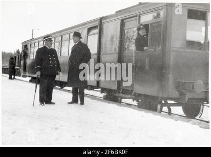 Bahnhof Repbäcken. Stationers per Gustaf Åsbrink und Bureau's Brandt, Gävle. Gävle-Dala Eisenbahnen, GDJ Fuß. Stockfoto