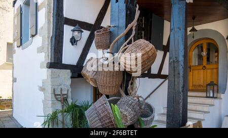 Cloese up von alten gewebten Körben Stockfoto