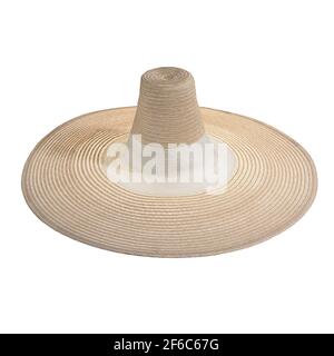 Elegante Sombrero im mexikanischen Stil für Frauen und Männer auf weißem Hintergrund. Studioaufnahmen. Stockfoto