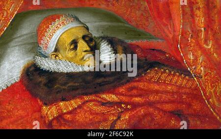 Adriaen van de Venne - Maurice 1567 1625 Prince Orange Liegenzustand 1625 Stockfoto