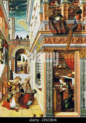 Carlo Crivelli - Verkündigung mit dem Heiligen Emidius 1486 Stockfoto