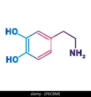 Chemisches Summenhormon Dopamin. Infografiken. Stock Vektor