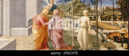Fra Filippo Lippi - Treffen Joachim Anne Golden Gate C 1445 Stockfoto