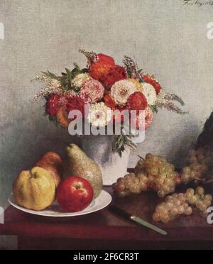 Henri Fantin-Latour - Blumen Obst 1865 Stockfoto