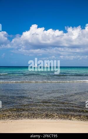 Dominikanische Republik, Punta Cana, Parque Nacional del Este, Saona, Catuano Strand Stockfoto